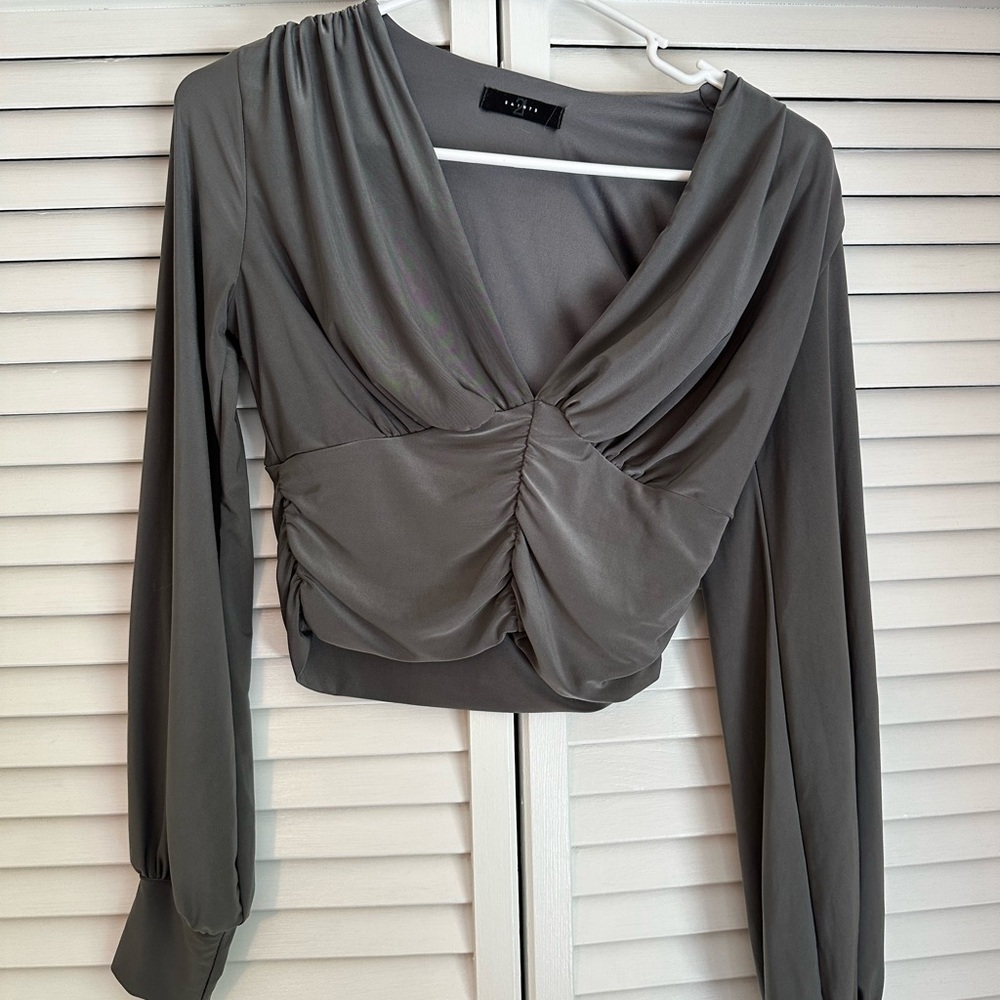 Elegant Gray Women's Top